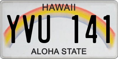 HI license plate YVU141