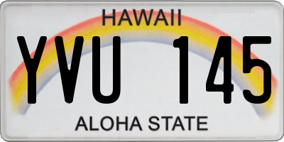 HI license plate YVU145