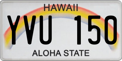 HI license plate YVU150