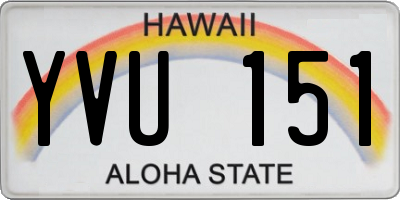 HI license plate YVU151