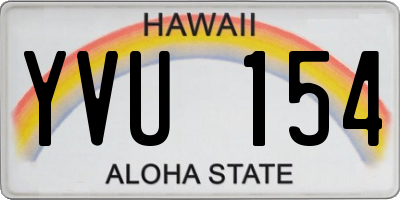 HI license plate YVU154