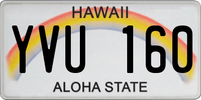 HI license plate YVU160
