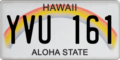 HI license plate YVU161