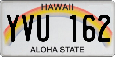 HI license plate YVU162