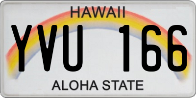 HI license plate YVU166