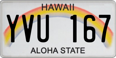 HI license plate YVU167
