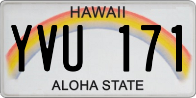 HI license plate YVU171