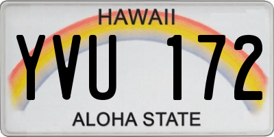 HI license plate YVU172