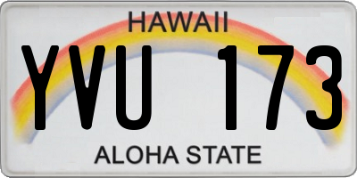 HI license plate YVU173