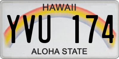 HI license plate YVU174