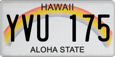 HI license plate YVU175
