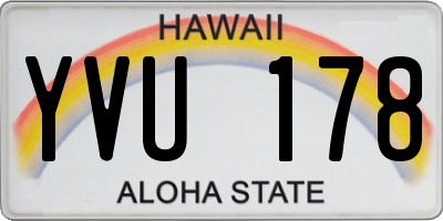 HI license plate YVU178
