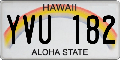 HI license plate YVU182