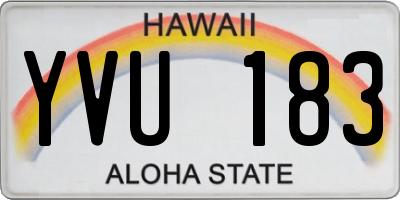 HI license plate YVU183