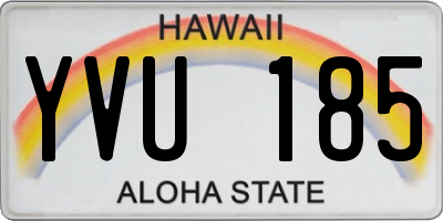 HI license plate YVU185