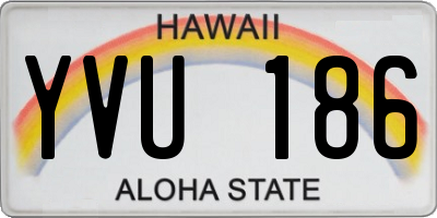 HI license plate YVU186
