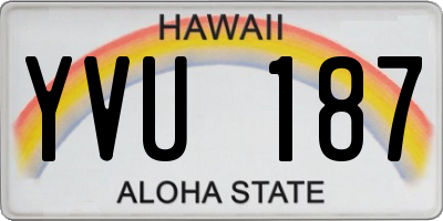 HI license plate YVU187