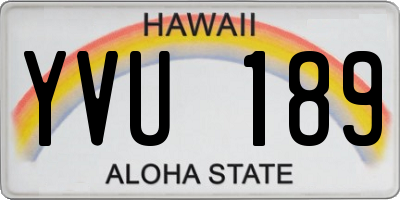 HI license plate YVU189