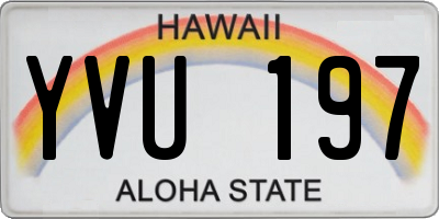 HI license plate YVU197