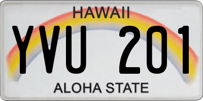 HI license plate YVU201