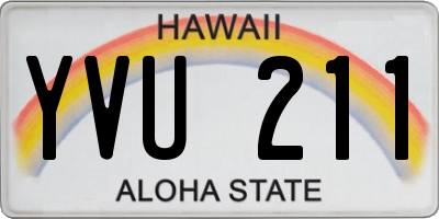 HI license plate YVU211