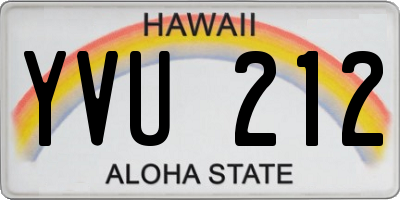HI license plate YVU212