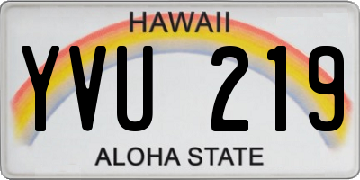 HI license plate YVU219