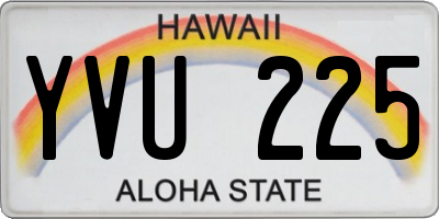 HI license plate YVU225