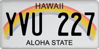 HI license plate YVU227