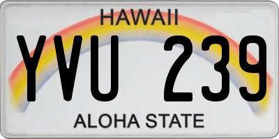 HI license plate YVU239