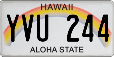 HI license plate YVU244