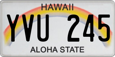 HI license plate YVU245
