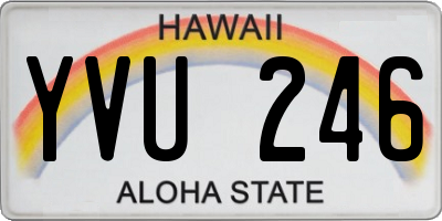 HI license plate YVU246