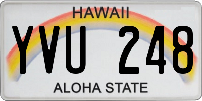 HI license plate YVU248