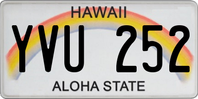 HI license plate YVU252