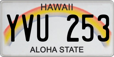 HI license plate YVU253