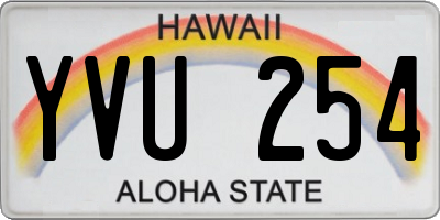 HI license plate YVU254