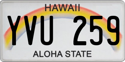 HI license plate YVU259