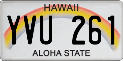 HI license plate YVU261
