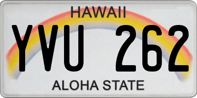 HI license plate YVU262