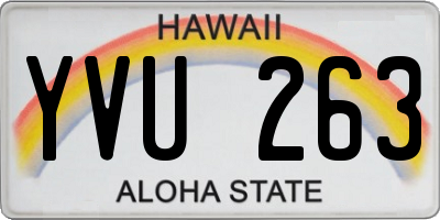 HI license plate YVU263
