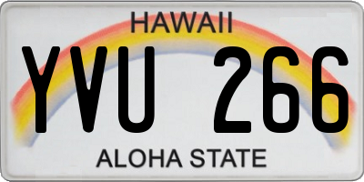HI license plate YVU266