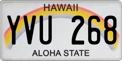 HI license plate YVU268