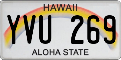 HI license plate YVU269