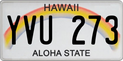 HI license plate YVU273