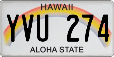 HI license plate YVU274