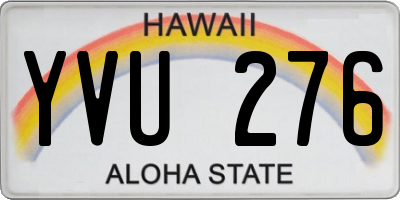 HI license plate YVU276
