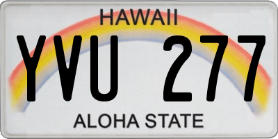 HI license plate YVU277