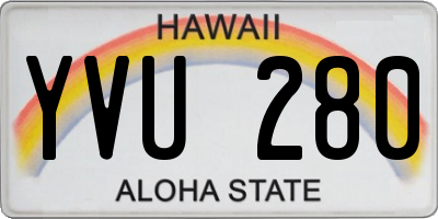 HI license plate YVU280