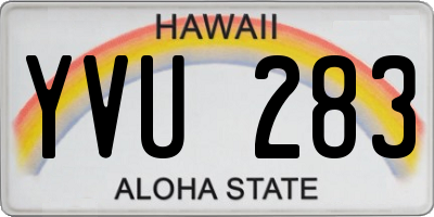 HI license plate YVU283